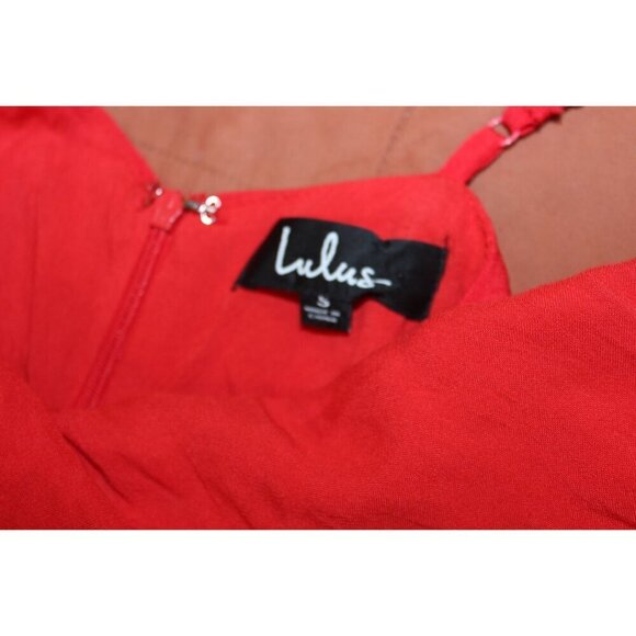 Lulus Red Adjustable Strap V-Neck Romper Women Size Small - Picture 7 of 8